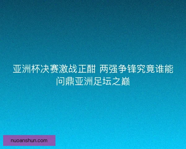 亚洲杯决赛激战正酣 两强争锋究竟谁能问鼎亚洲足坛之巅 亚洲杯决赛激战正酣 两强争锋究竟谁能问鼎亚洲足坛之巅