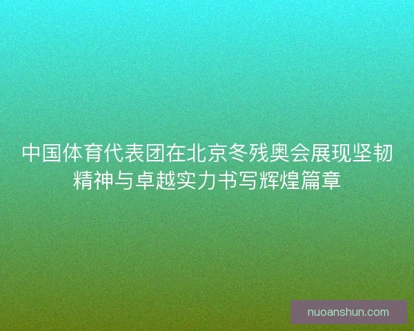 中国体育代表团在北京冬残奥会展现坚韧精神与卓越实力书写辉煌篇章